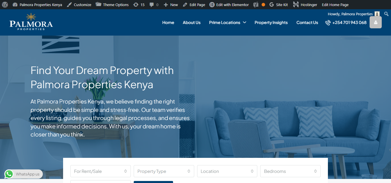palmora properties homepage search bar