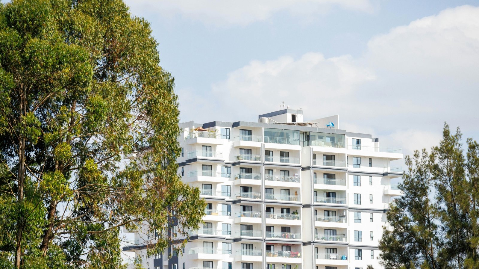 Modern high-rise residential apartments